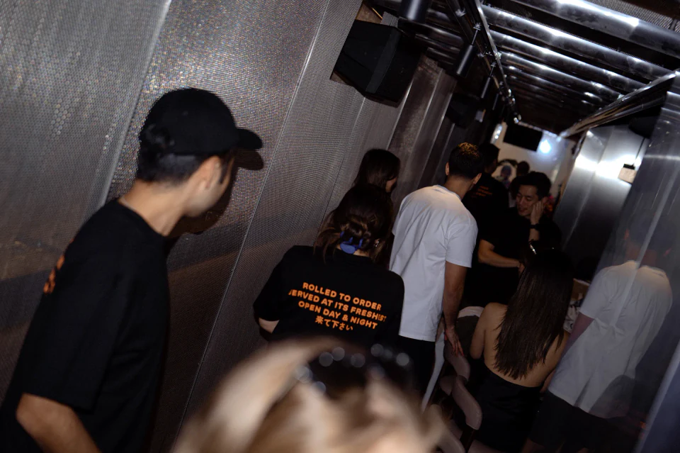 Guests at the opening night of RORUBARU, Hong Kong's original hand roll bar